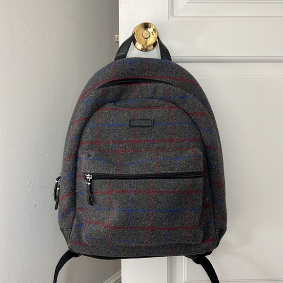 NWT Baekgaard tweed and leather backpack